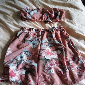 Cute Floral two-piece cover up